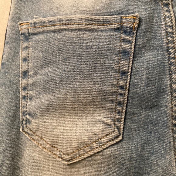 Zeo Basic Premium Tuxedo Stripe Skinny Distressed Hi Wst Jeans 26 Fit Lk 25 EUC - Picture 7 of 16